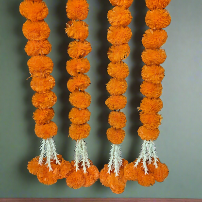 Decorative Orange Marigold With Rajnigandha Tassel Dangler