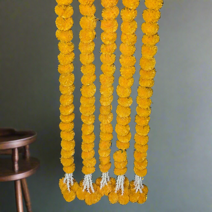 Decorative Mango Yellow Marigold With Rajnigandha Tassel Dangler