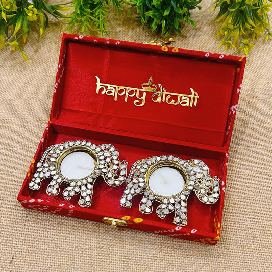 Diwali Hamper 2 | Elephant Mirror Diya Diwali Hamper