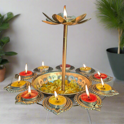 Diya Urli With Tea Light Holder