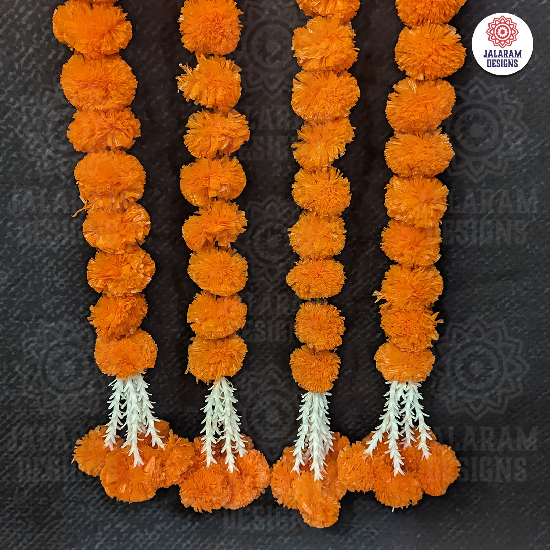 Decorative Orange Marigold With Rajnigandha Tassel Dangler