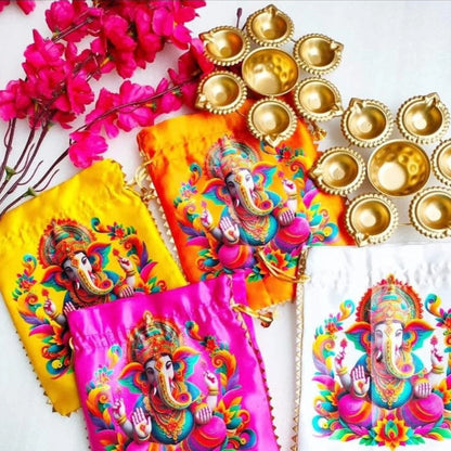 Gift combo for Diwali, Ganesh Chaturthi, Navratri, Puja or weddings / combo of ganeshji potli and metal urli