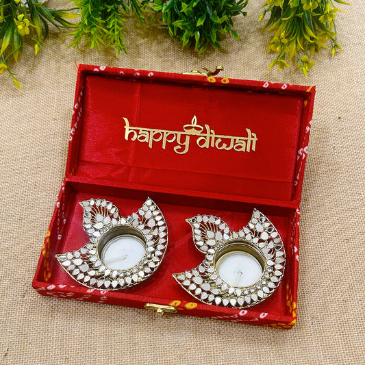 Diwali Hamper | Diya Shape Mirror Diya Gift Set | Festive Gifting & Pooja Favors