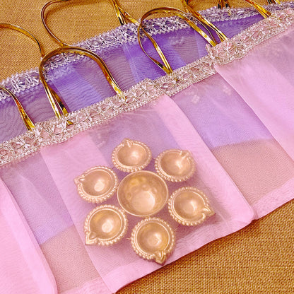 Tissue Organza Bag & Diya Urli Combo | Festive Gift Set for Diwali & Pooja