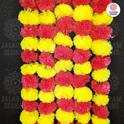 Yellow - Red Marigold Flower Festive Danglers