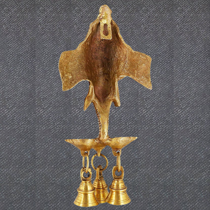 Brass wall Hanging Ganesha Diya with Bell, Home Decor,Temple decor