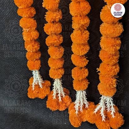 Decorative Orange Marigold With Rajnigandha Tassel Dangler