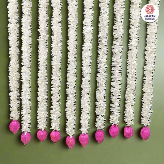 Lotus Danglers with Chameli Strings (Pair)