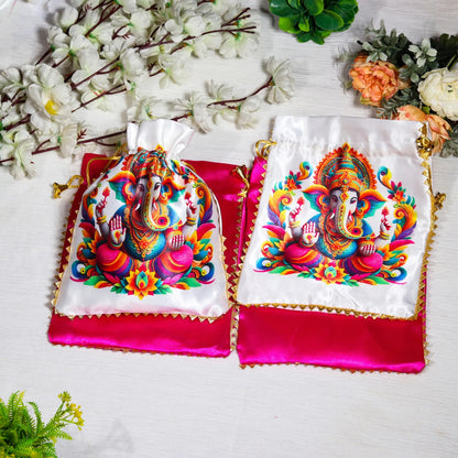 Gift combo for Diwali, Ganesh Chaturthi, Navratri, Puja or weddings / combo of ganeshji potli and metal urli