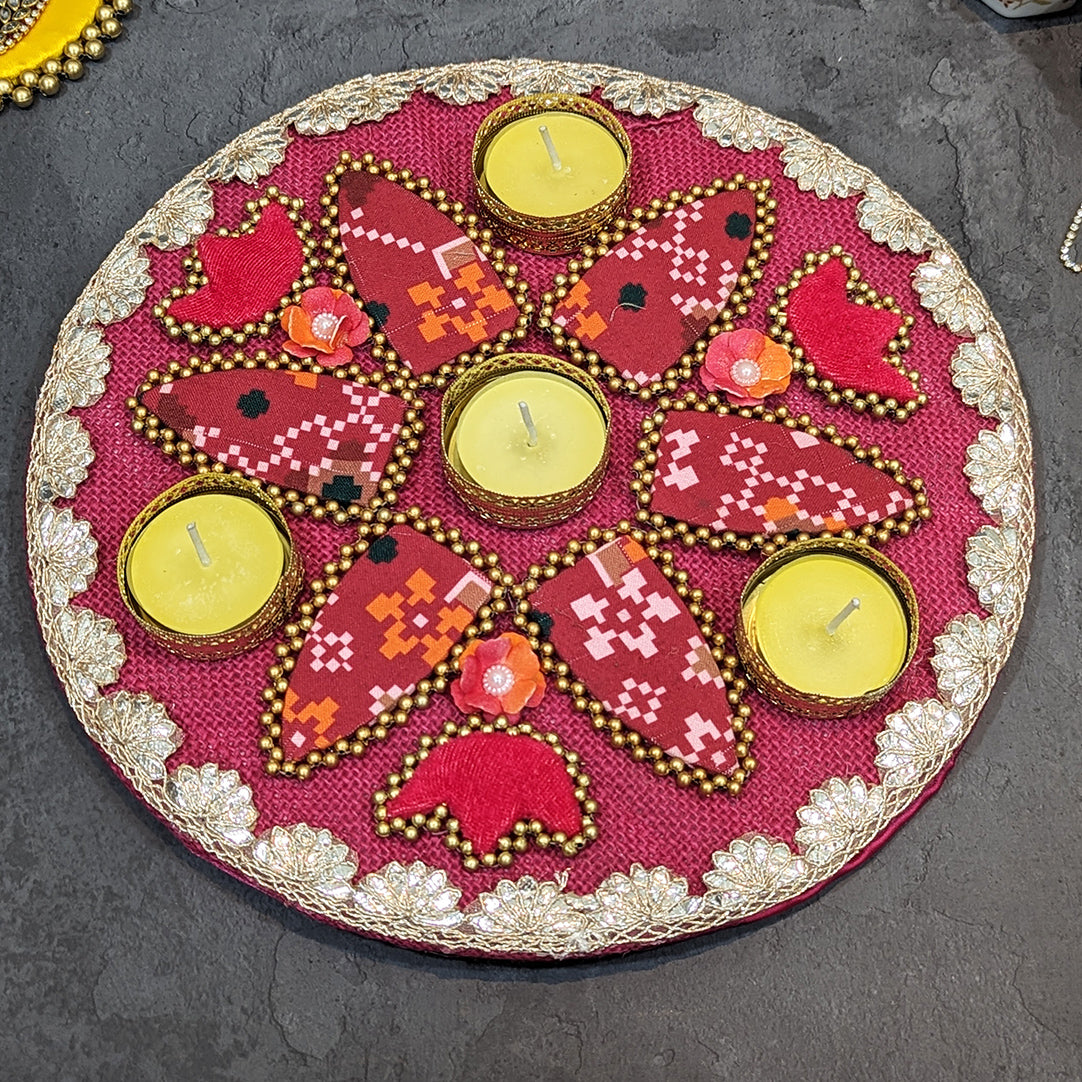 Flower Diya Platter