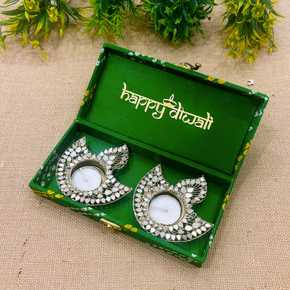 Diwali Hamper | Diya Shape Mirror Diya Gift Set | Festive Gifting & Pooja Favors
