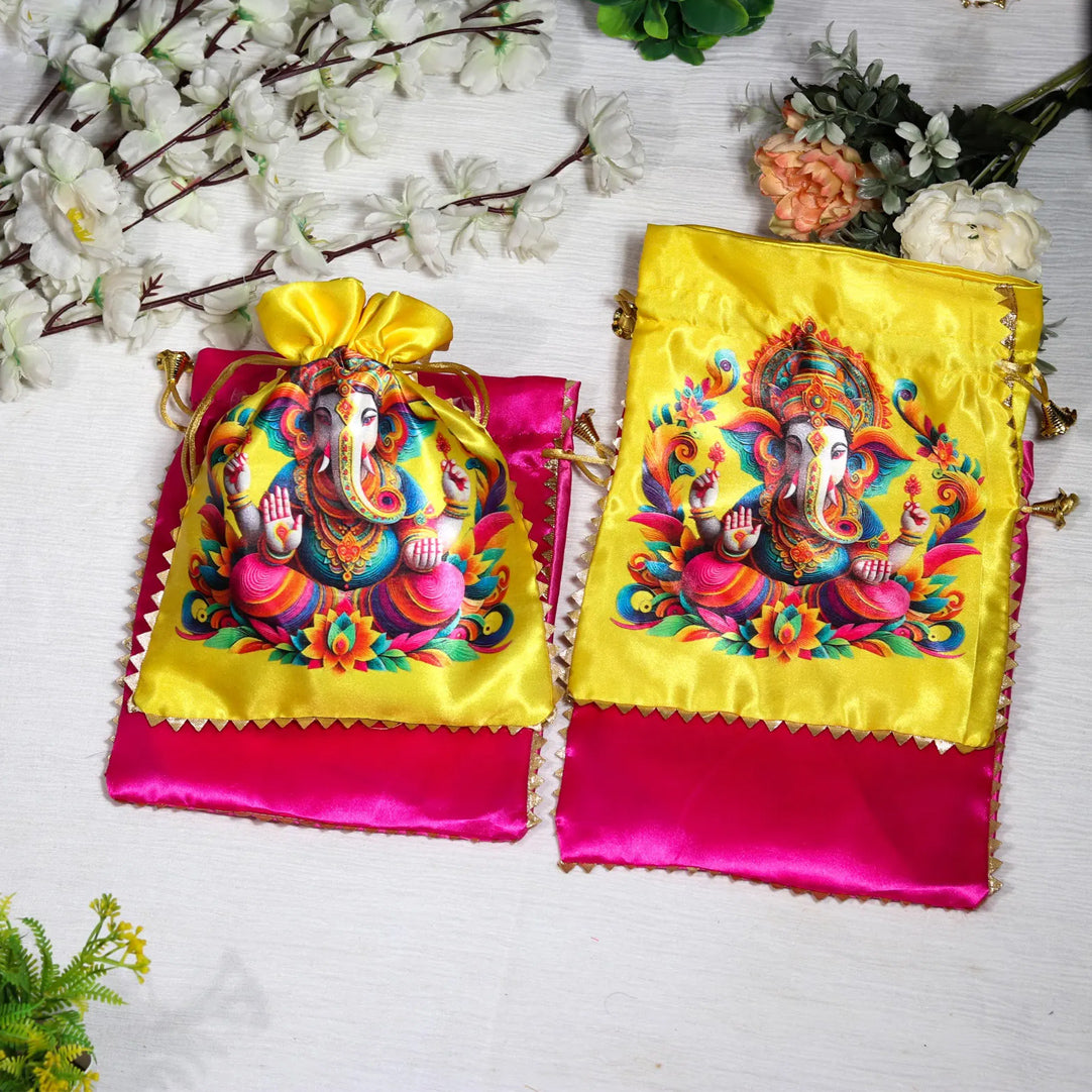 Gift combo for Diwali, Ganesh Chaturthi, Navratri, Puja or weddings / combo of ganeshji potli and metal urli