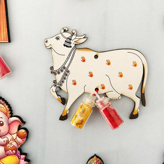 Pichwai Cow Design With Traditional Haldi Kumkum Set | Indian Pooja Favors | Pasupu Kumkum Gift | Housewarming & Tambulam Return