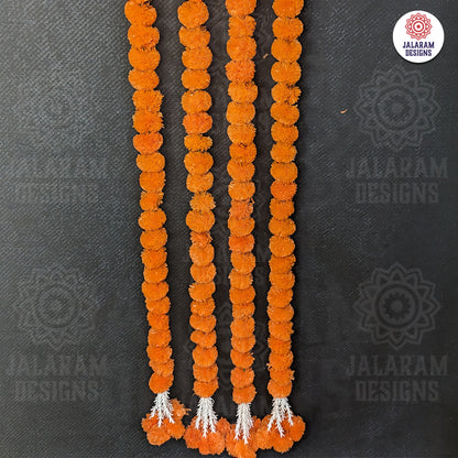 Decorative Orange Marigold With Rajnigandha Tassel Dangler