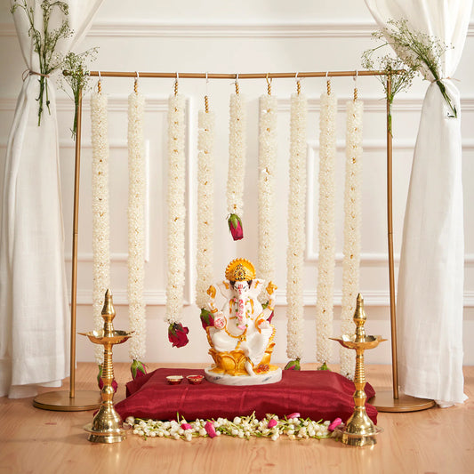 Square Backdrop Stand for Wedding, Ring ceremony, Birthday, Baby Shower, Diwali, Ganpati , Janmashtami, Laxmi Pooja