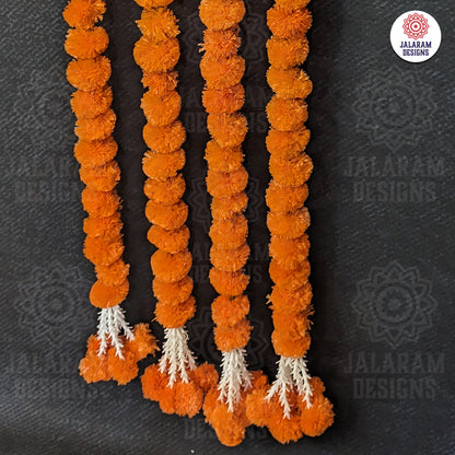 Decorative Orange Marigold With Rajnigandha Tassel Dangler