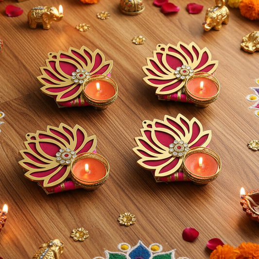 (Set Of 5) Lotus Ring Tea-Light
