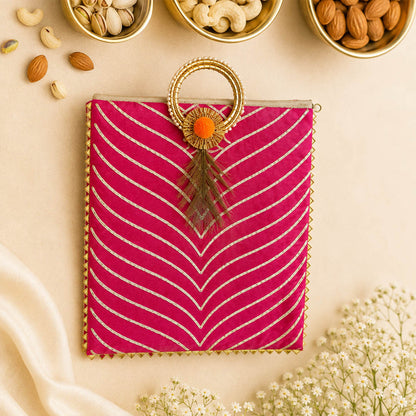 Traditional Gotta Gifting Bag 10 x 8 Inch | Indian Return Gift Bag for Wedding, Haldi, Mehndi & Diwali | Festive Favor Bag