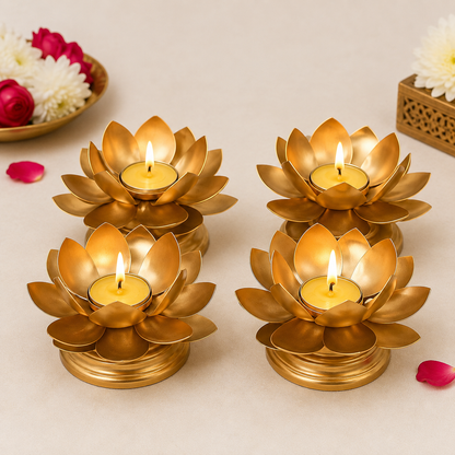 Flower Diya with Stand (Pair)