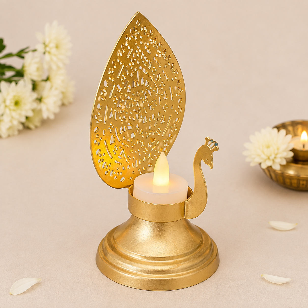 Peacock Tea Light Holder