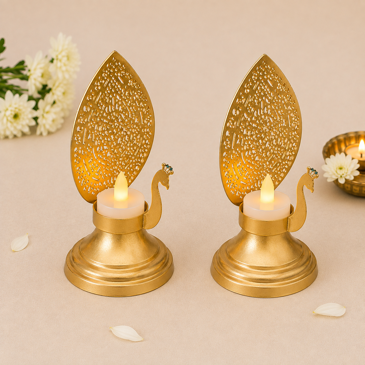 Peacock Tea Light Holder
