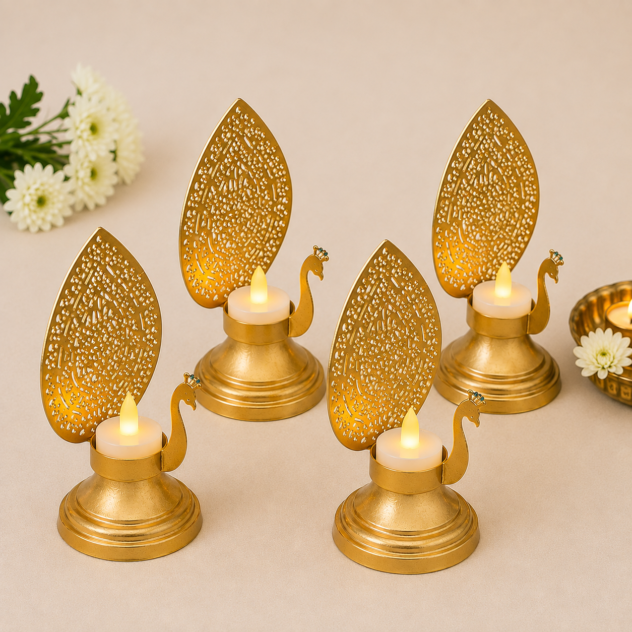 Peacock Tea Light Holder