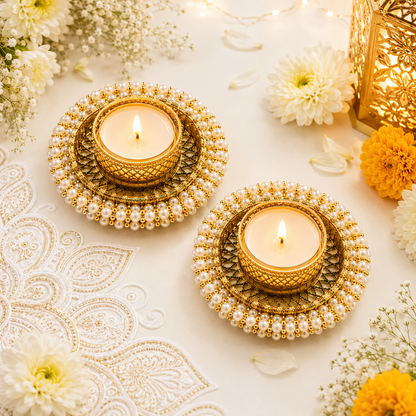 (Set Of 4) Golden Bangle Tea Light Holder