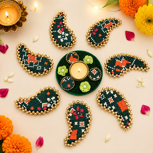 Rangoli Mat Green