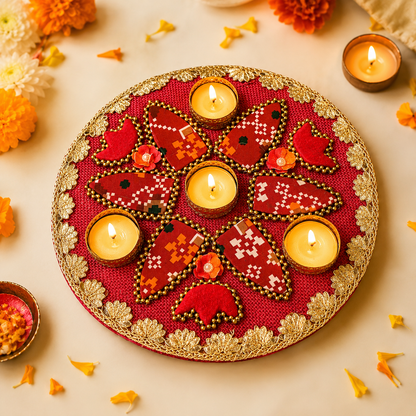 Flower Diya Platter