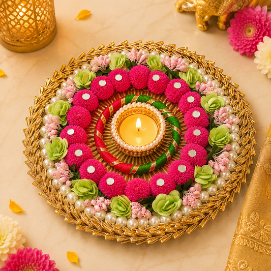 Pearl And Pom Pom Rangoli