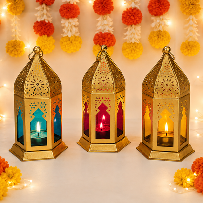 Stained Glass Golden Lanterns - Single