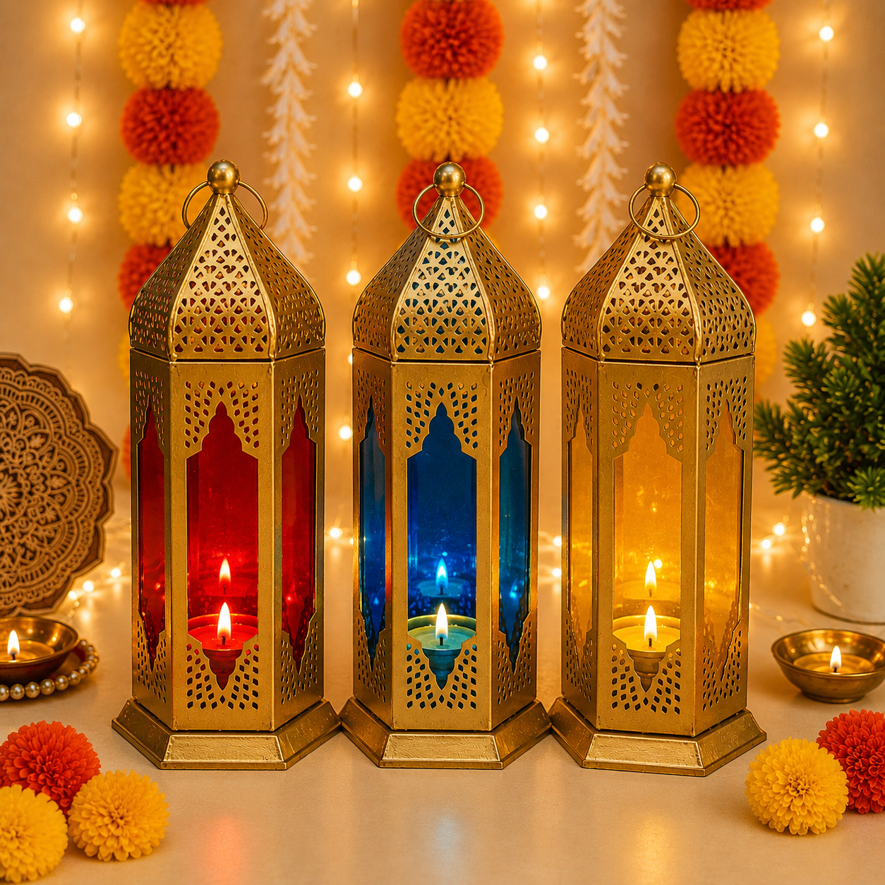 Moroccan Golden Lanterns  - Single