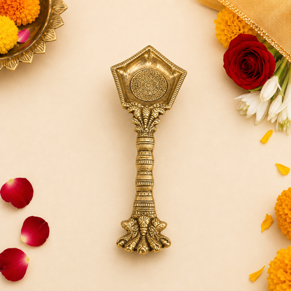 Brass Panchmukhi Nag Pooja Aarti Spoon