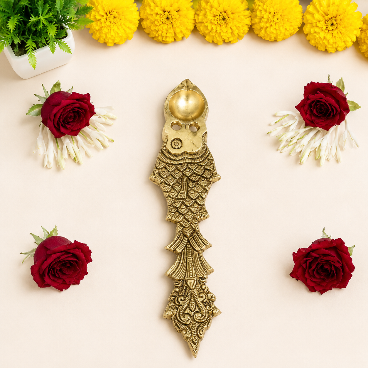 Brass Fish Design Pooja Spoon
