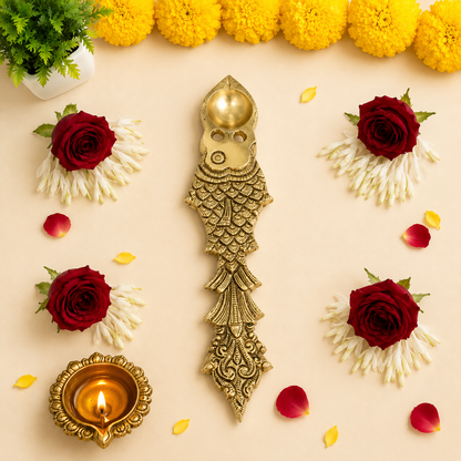 Brass Fish Design Pooja Spoon
