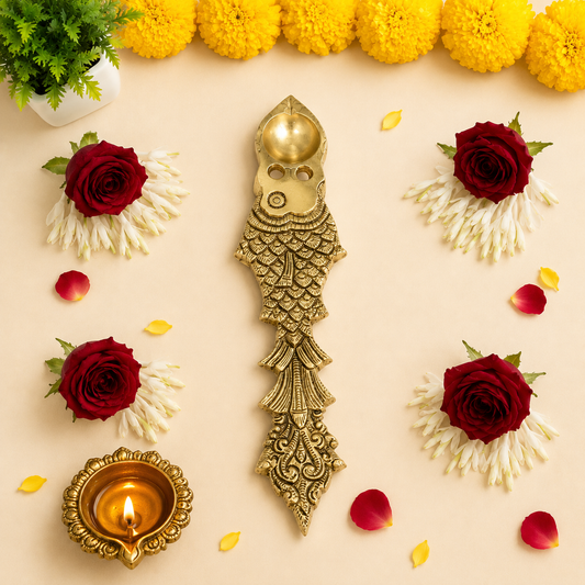 Brass Fish Design Pooja Spoon