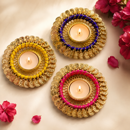 (Set Of 2) Coin Tea Light Holder
