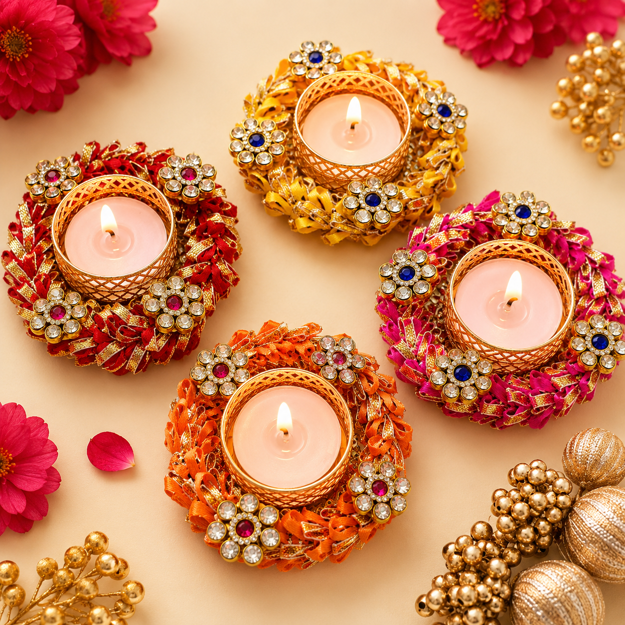 (Set Of 2) Gottapatti And Diamond Diya