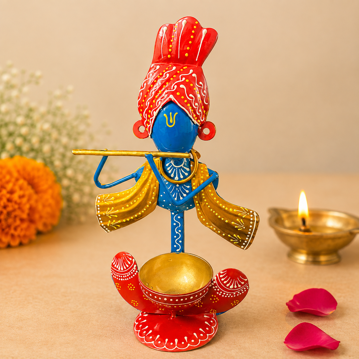 Krishna Flute T-Light Holder