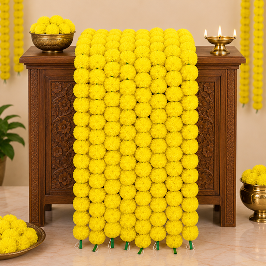 Yellow Marigold Flower Festive Danglers