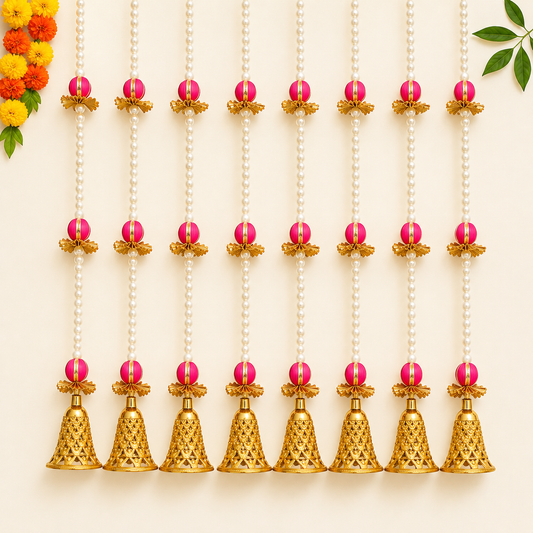 Pink Gota Ball Bell Hanging