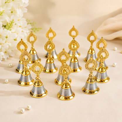 Mayur Bell with Peacock Design | Traditional Temple Pooja bell Aluminium Pooja Bell