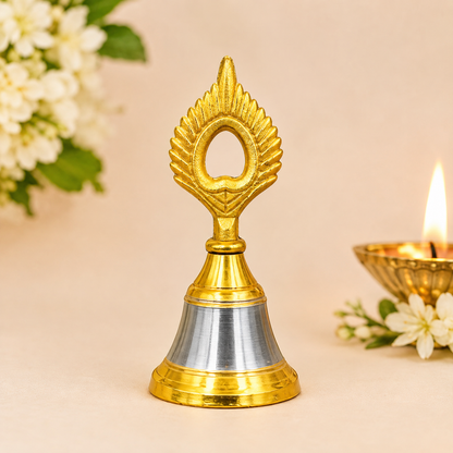 Mayur Bell with Peacock Design | Traditional Temple Pooja bell Aluminium Pooja Bell