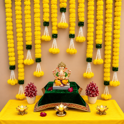 Yellow Marigold With Tassels Backdrop