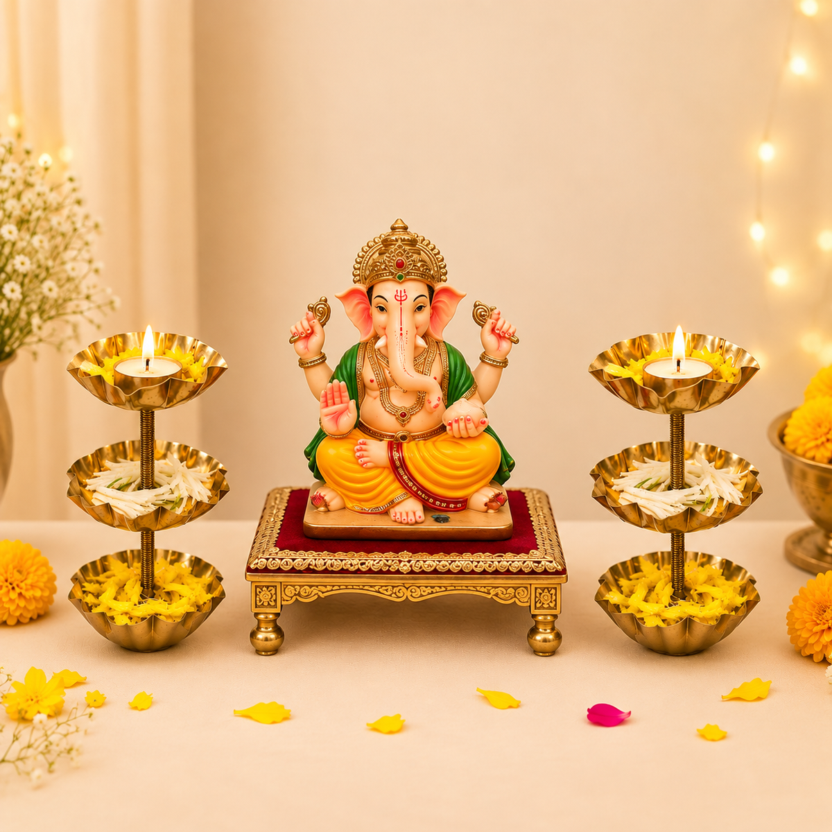 Decorative Three Tier Candle Stand (Pair)