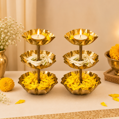Decorative Three Tier Candle Stand (Pair)