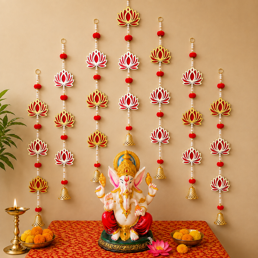 Red Lotus Hanging (Pair)