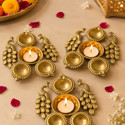 Mini Peacock Diya Urli