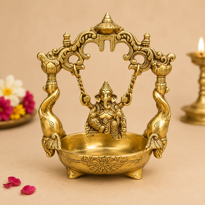 Ganesha On Swing Urli