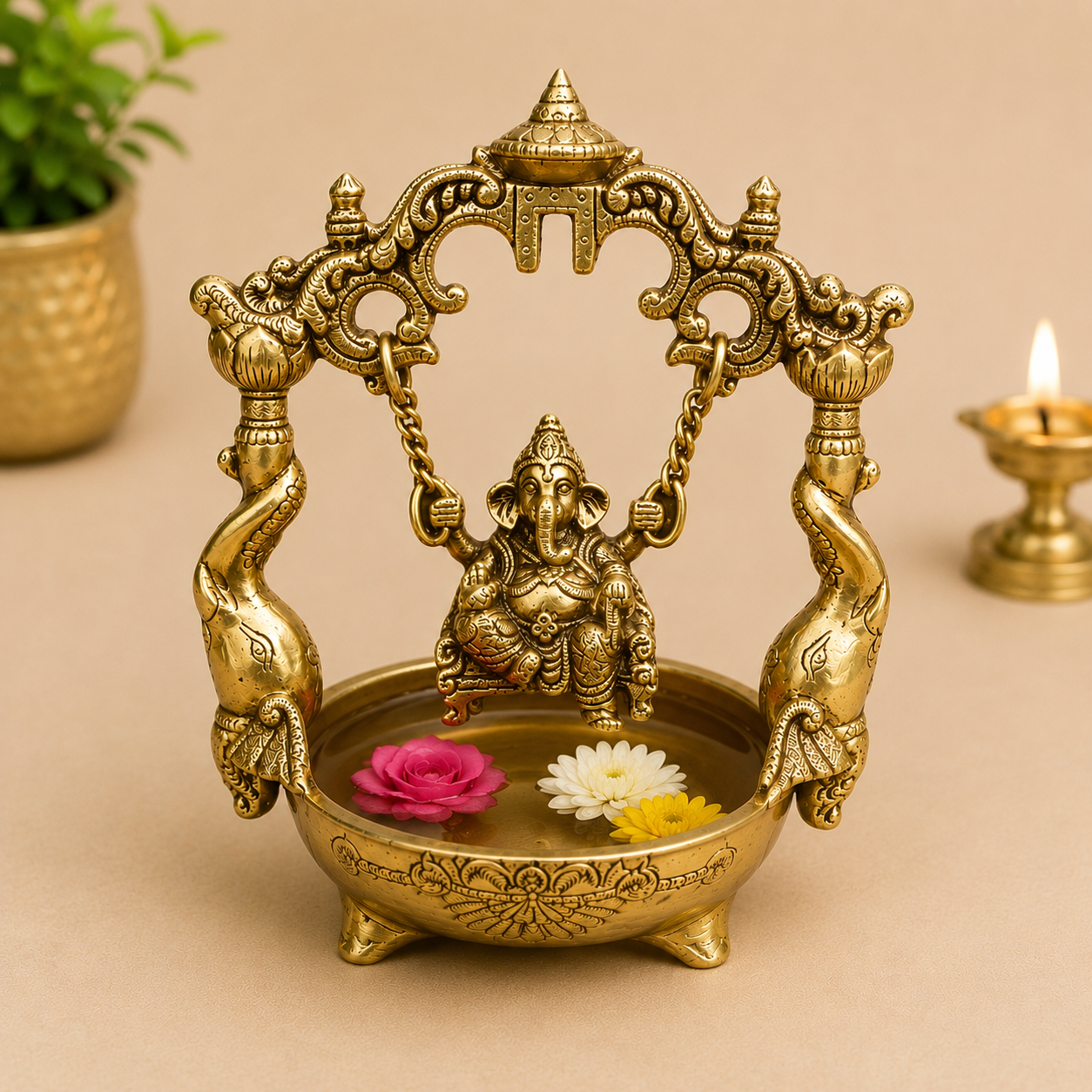 Ganesha On Swing Urli